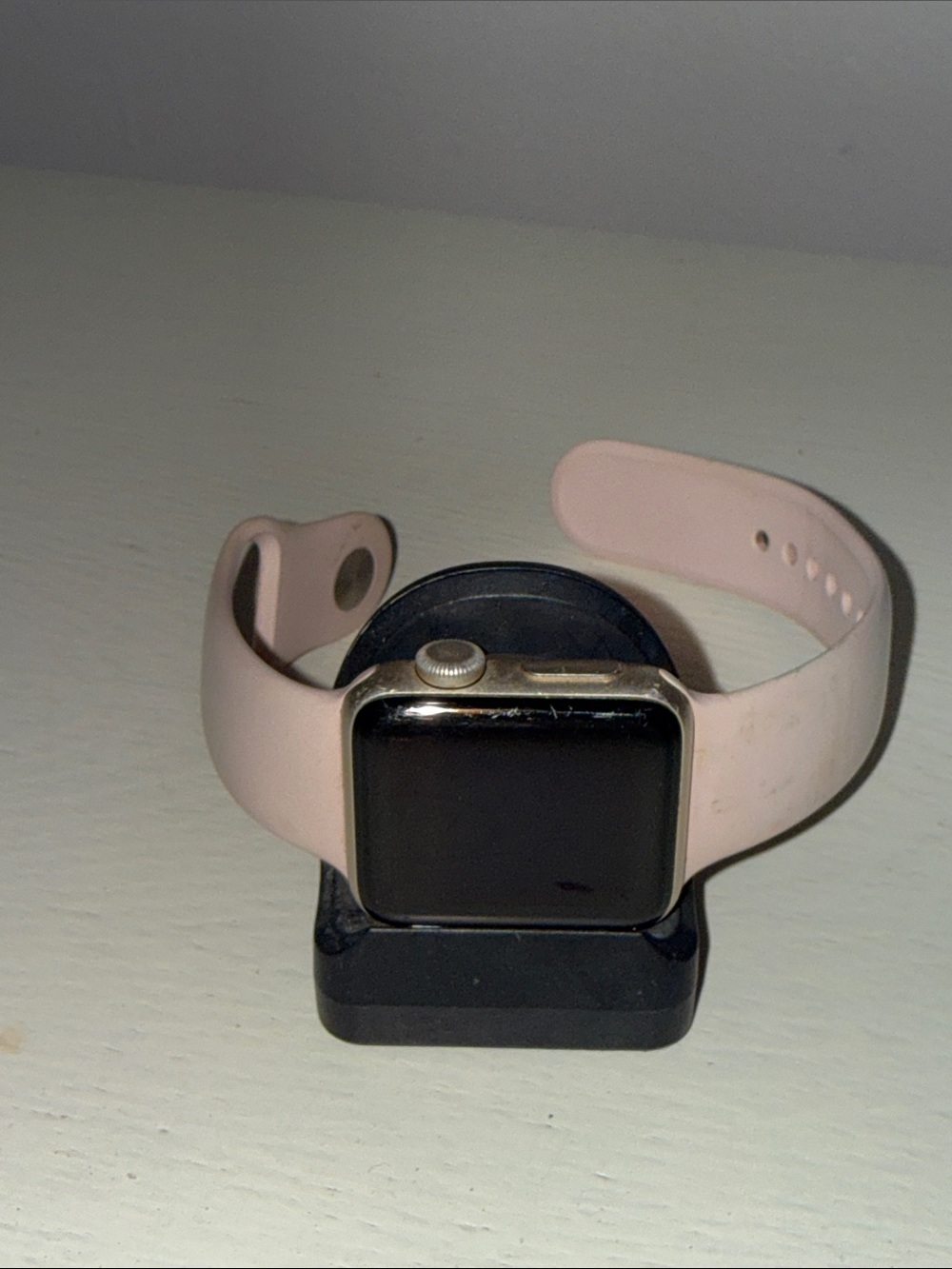 Pink Silicone Apple Watch with Gold Case - Apple